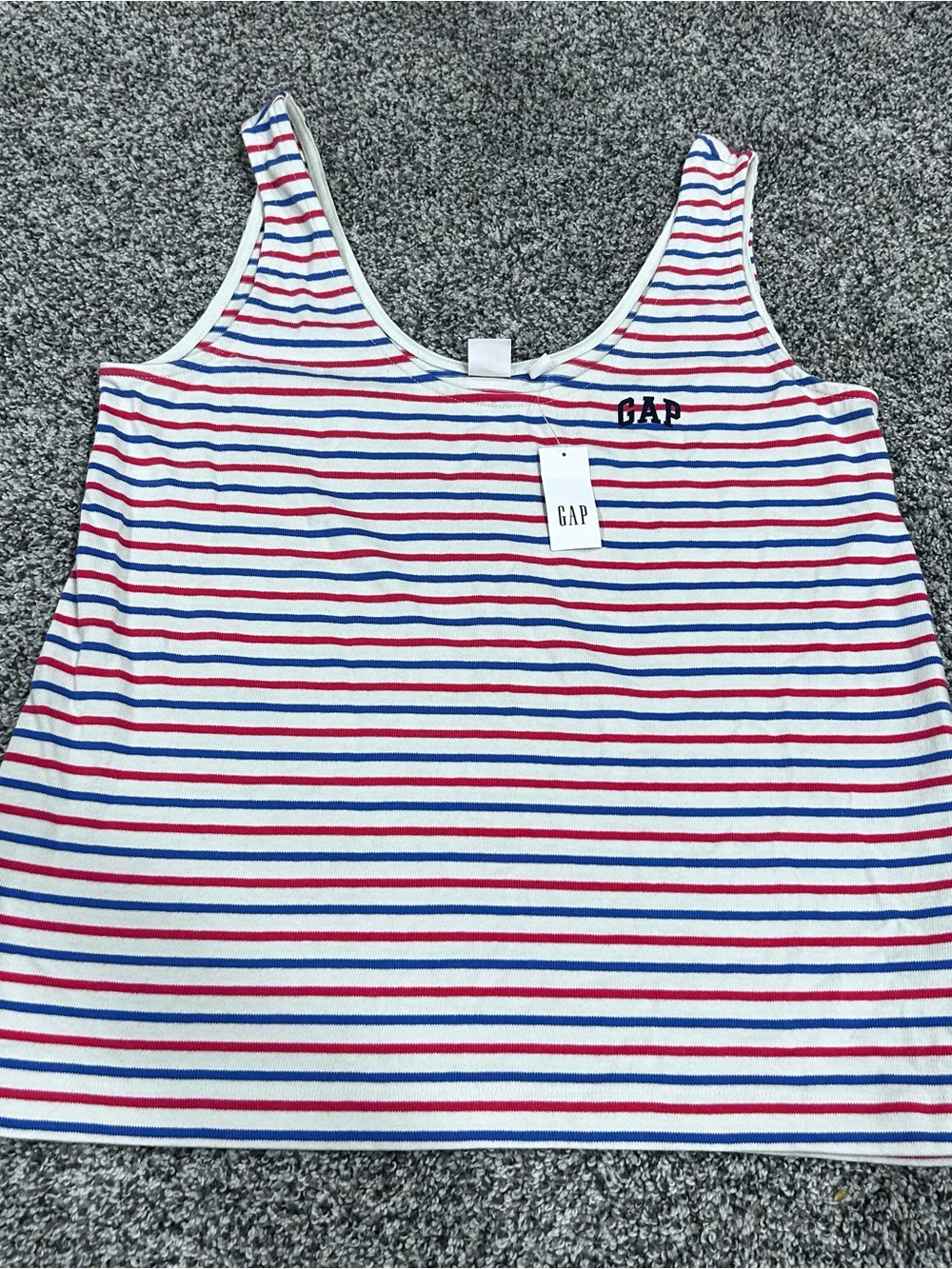 Gap Women Red Blue Striped Tank Top Sleeveless Cotton America Patriotic XS NWT